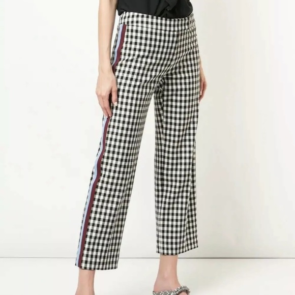 Derek Lam 10 Crosby checkered pants with stripes - Picture 3 of 4